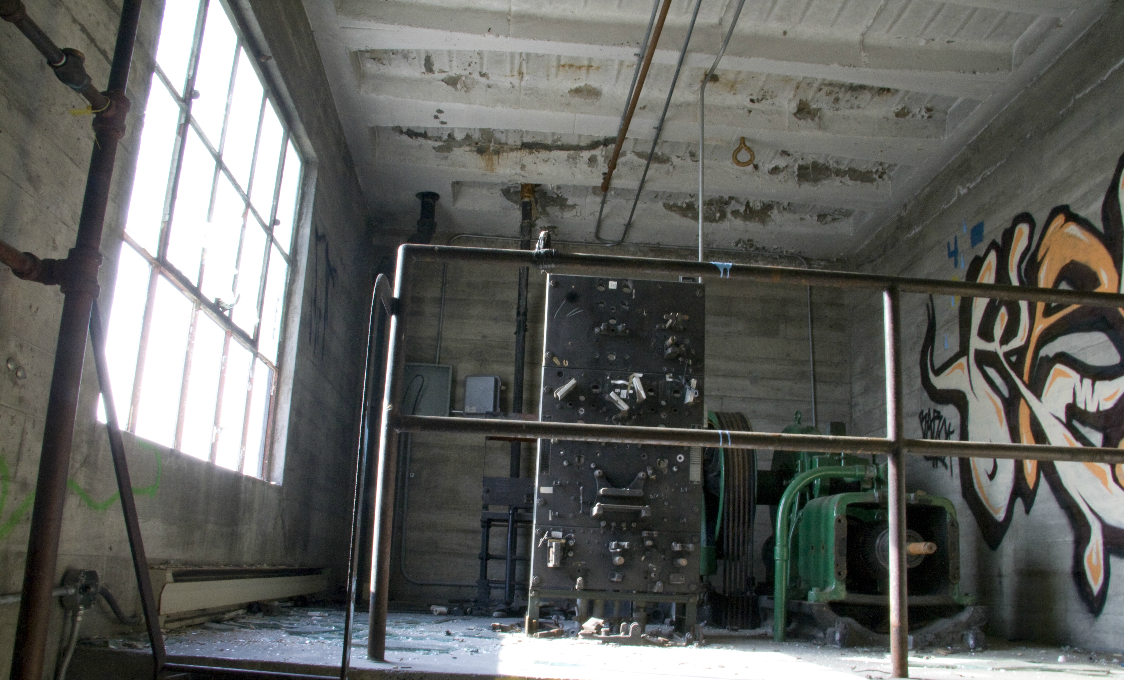 TOP FLOOR - some old equipment still occupies the highest spot in the building.