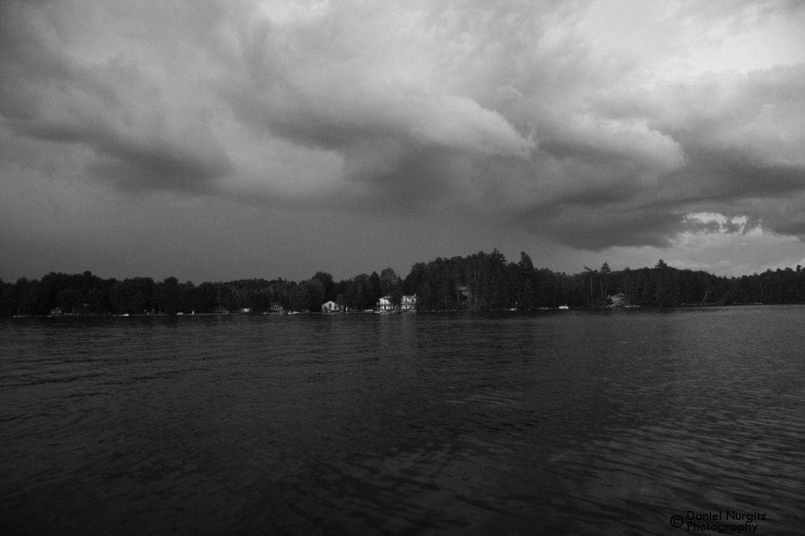 Storm coming across the water